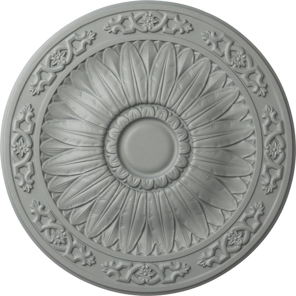 Ekena Millwork Lunel Ceiling Medallion (Fits Canopies up to 3 3/4"), 20 1/4"OD x 1 1/2"P, Primed White CM20LU - main